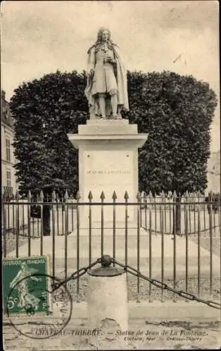 Ak Château Thierry Aisne, Statue Jean de La Fontaine