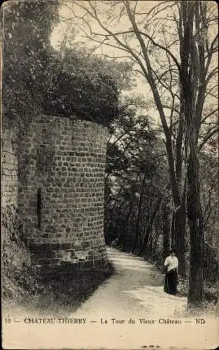 Ak Château Thierry Aisne, Alte Burg, Turm