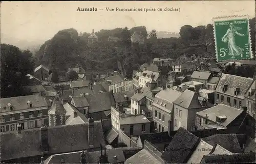 Ak Aumale Seine Maritime, Panoramablick vom Glockenturm