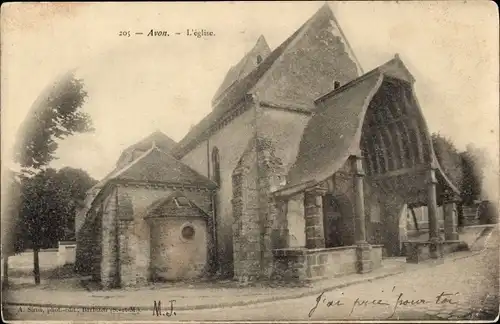 Ak Avon Seine et Marne, Die Kirche