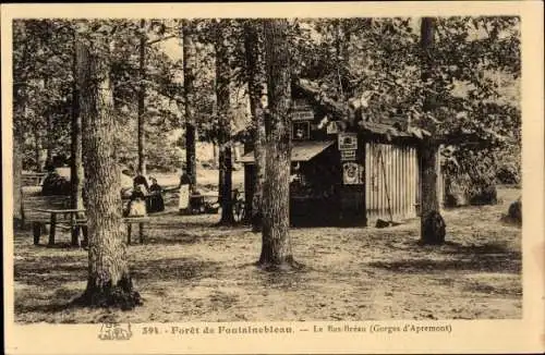 Ak Fontainebleau Seine et Marne, Foret, Le Bas-Breau