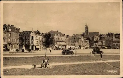 Ak Mers les Bains Somme, Marktplatz