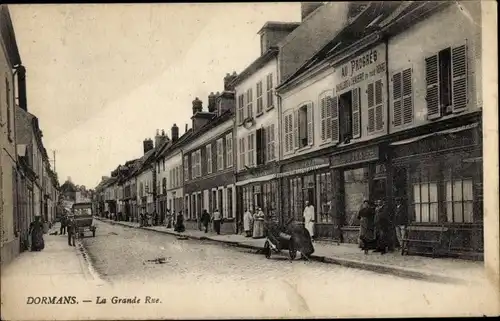 Ak Dormans Marne, La Grande Rue