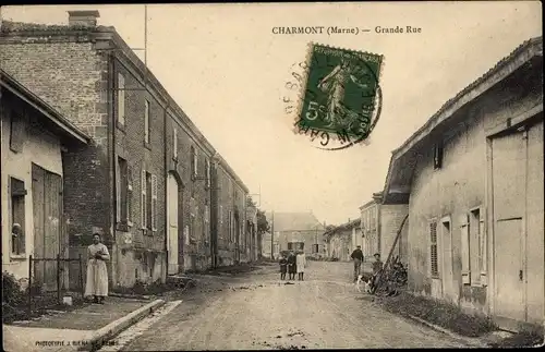 Ak Charmont Marne, Grande Rue