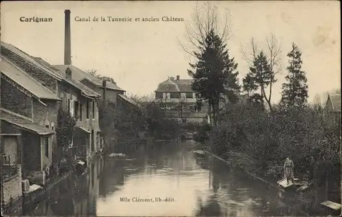 Ak Carignan Ardennes, Canal de la Tannerie, Schloss