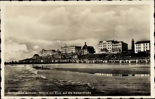 Ak Nordseebad Norderney Ostfriesland, Strand, Kaiserstraße