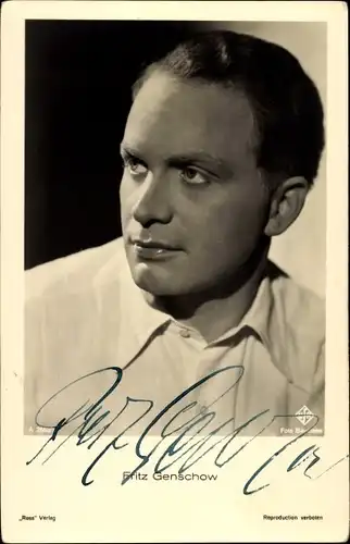 Ak Schauspieler Fritz Genschow, Portrait, UFA Film, Ross Verlag A 2660 1, Autogramm