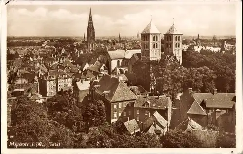 Ak Münster in Westfalen, Gesamtansicht, Dom, Lambertikirche