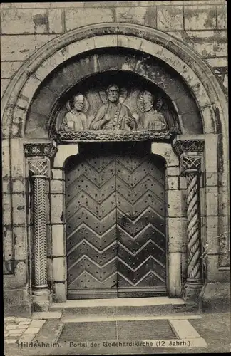 Ak Hildesheim in Niedersachsen, Portal, Godehardikirche