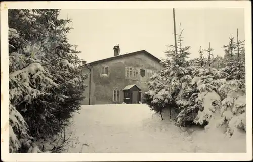 Ak Geising Altenberg im Erzgebirge, Jugendherberge Nikolai-Ostrowski, Winter