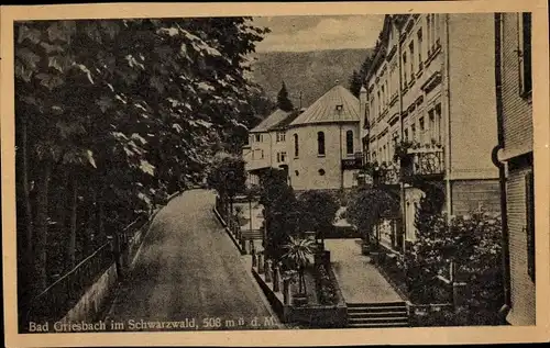 Ak Bad Griesbach im Schwarzwald, Straßenpartie