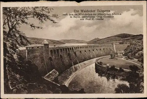 Ak Waldeck am Edersee Hessen, Waldecker Talsperre