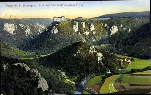 Ak Leibertingen in Baden Württemberg, St. Maurus, Schloss Wildenstein