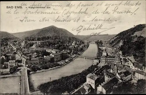 Ak Bad Ems an der Lahn, Totalansicht