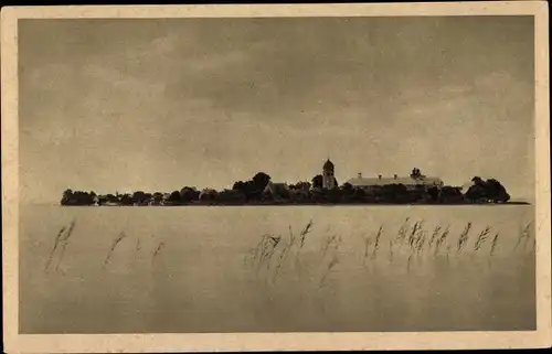 Ak Frauenchiemsee Fraueninsel Chiemsee Oberbayern, Blick von Krautinsel