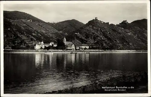 Ak Bornhofen am Rhein, Die feindlichen Brüder, Panorama