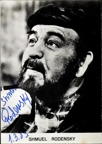 Foto Ak Schauspieler Shmuel Rodensky, Portrait, Autogramm