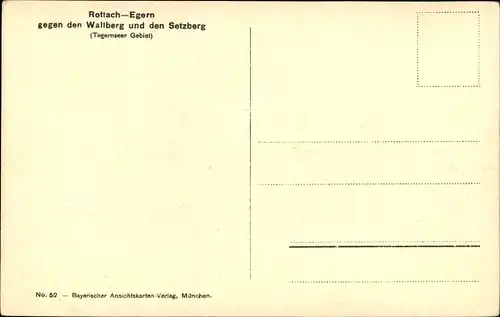 Ak Rottach Egern in Oberbayern, Wallberg, Setzberg