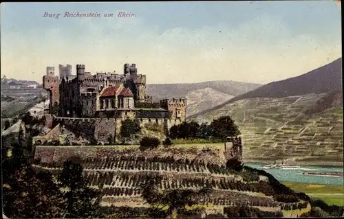 Ak Trechtingshausen am Rhein, Burg Reichenstein