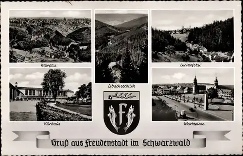 Wappen Ak Freudenstadt im Schwarzwald, Kurhaus, Marktplatz, Christofstal