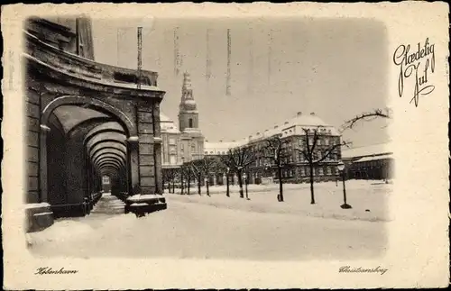 Ak Kjøbenhavn København Kopenhagen Dänemark, Christiansborg, Winter