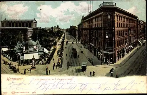 Ak Hannover in Niedersachsen, Café Kröpcke und Georgstraße, Continental