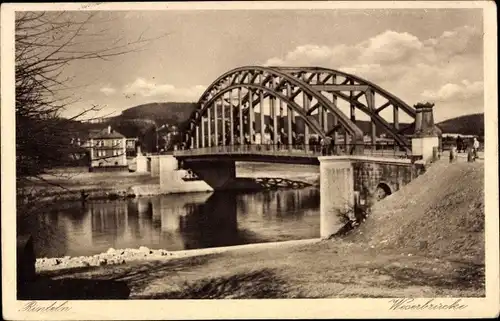 Ak Rinteln an der Weser, Weserbrücke