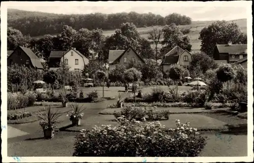 Ak Bruchhausen Höxter an der Weser, Brunnengarten