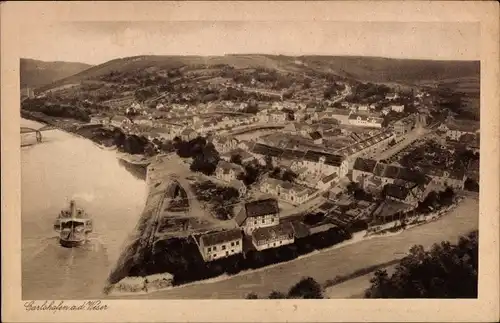 Ak Bad Karlshafen an der Oberweser Hessen, Fliegeraufnahme