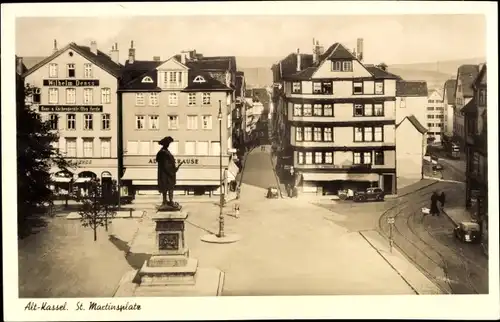 Ak Kassel, St. Martinsplatz, Denkmal, Geschäft Wilhelm Denss