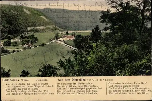 Ak Bad Karlshafen an der Weser, Diemeltal, Diemellied