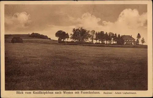 Ak Schwarzenborn am Knüll Hessen, Blick vom Knüllköpfchen nach Westen, Fremdenhaus