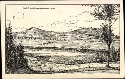 Künstler Ak Schwarzenborn am Knüll Hessen, Schwarzenbörner Teich