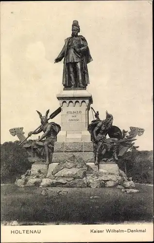 Ak Holtenau Kiel in Schleswig Holstein, Kaiser Wilhelm Denkmal, erbaut von Ernst Herter um 1900