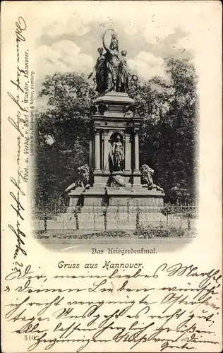 Ak Hannover in Niedersachsen, Kriegerdenkmal