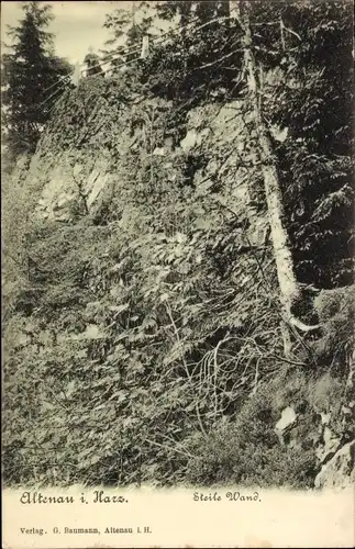 Ak Altenau Clausthal Zellerfeld im Oberharz, Steile Wand