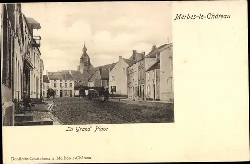 Ak Merbes le Château Wallonie Hennegau, La Grand Place