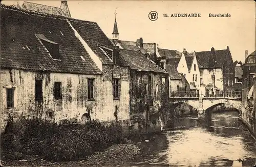 Ak Oudenaarde Oudenaarde Ostflandern, Burchelde, Brücke, Häuser