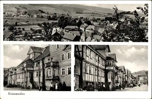 Ak Neumorschen Morschen Hessen, Totale, Straßenpartie, Häuserreihe