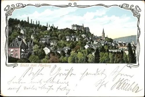 Passepartout Ak Marburg an der Lahn, Panorama