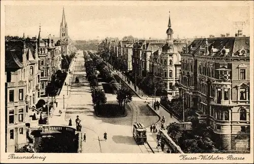 Ak Braunschweig in Niedersachsen, Kaiser Wilhelm Straße