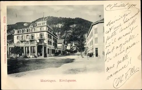 Ak Meiringen Kanton Bern Schweiz, Kirchgasse