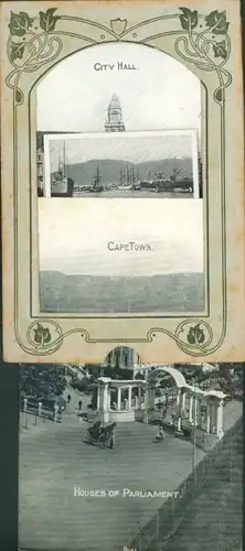 Leporello Ak Cape Town Kapstadt Südafrika, City Hall, Houses of Parliament