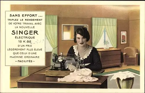 Ak Puy de Dôme, Reklame, Singer Nähmaschine, Singer Électrique 15 K 82, Rue Blatin, Clermont Ferrand