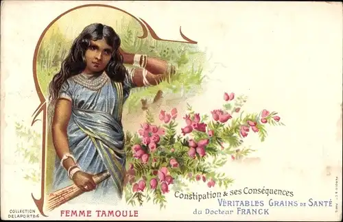 Litho Femme Tamoule, Sri Lanka, Volkstyp aus Asien, Grains de Santé, Franck