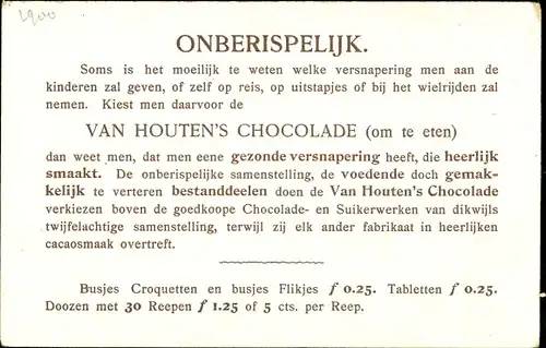 Litho Reklame, Van Houten's Cacao, Anno Domini 1542