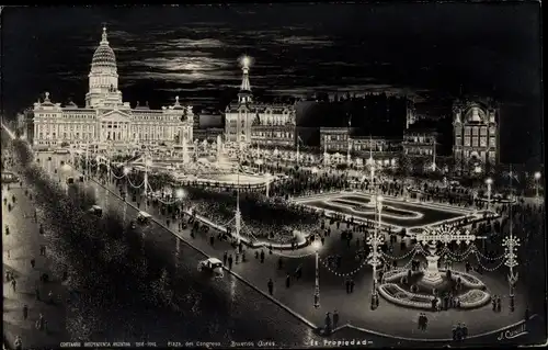 Ak Buenos Aires Argentinien, Plaza de la Congreso, Hundertjahrfeier der Unabhängigkeit 1916
