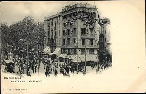 AK Barcelona Katalonien Spanien, Rambla de las Flores