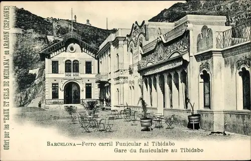 Ak Barcelona Katalonien Spanien, Ferro Carrli Standseilbahn zum Tibidabo