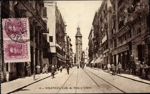 Ak-Stadt Valencia, Spanien, Calle de Peris y Valero